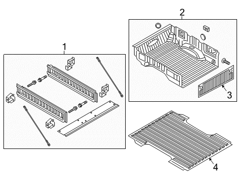 2021 Ford F-250 Super Duty Liners and Mats - For 6.75 Bed Diagram for HC3Z-99112A15-A