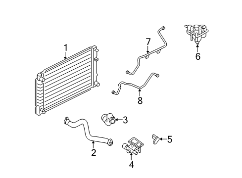 2007 Mercury Mariner Radiator & Components Diagram 1 - Thumbnail