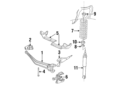 1995 Ford Ranger Front Suspension Components, Stabilizer Bar Diagram 1 - Thumbnail