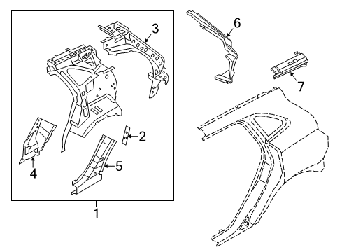 2016 Lincoln MKC Reinforcement - "D" Pillar Diagram for EJ7Z-7841058-A