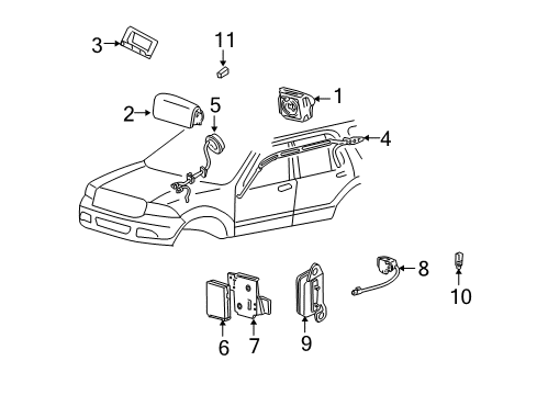 2004 Lincoln Navigator Module - Air Bag Diagram for 6L1Z-78042D94-A