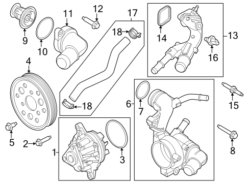 2024 Ford Mustang ADAPTOR - WATER OUTLET CONNECT Diagram for PB5Z-8K556-A