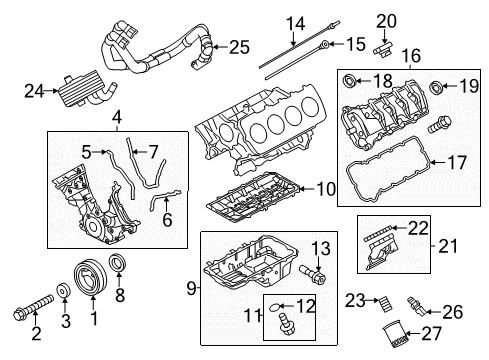 2012 Ford Mustang Tube - Oil Level Indicator Diagram for BR3Z-6754-B