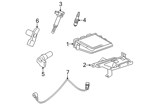 2008 Mercury Milan Coil Assembly - Ignition Diagram for 6E5Z-12029-AA