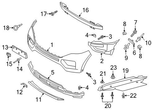 2020 Ford Explorer Front Bumper Diagram