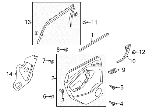 2015 Ford C-Max Panel Assembly - Door Trim Diagram for DM5Z-5827406-CB