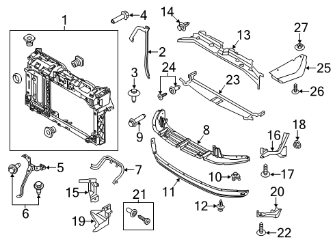 2018 Ford Fiesta Radiator Support Diagram