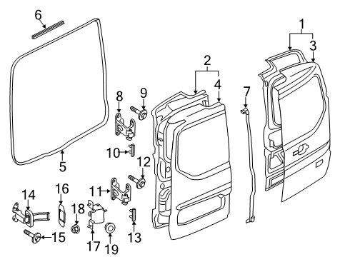 2023 Ford Transit Connect Door & Components Diagram 1 - Thumbnail