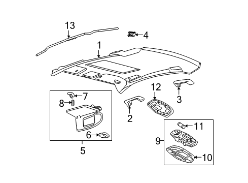 2009 Lincoln MKZ Sun Visor Assembly Diagram for 8H6Z-5404104-AB