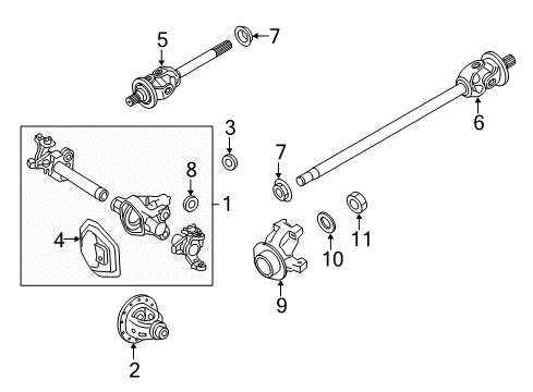 2019 Ford F-350 Super Duty Carrier & Front Axles Diagram