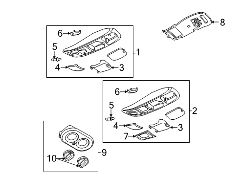 2003 Ford Explorer Console Assembly - Overhead Diagram for 1L2Z-78519A70-CAC