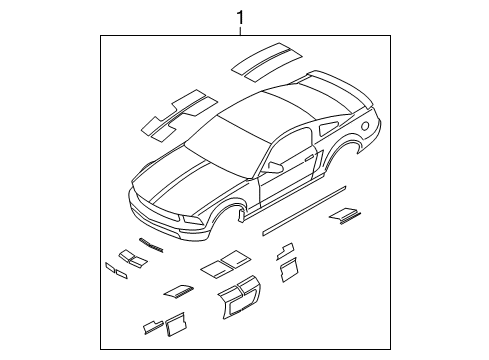 2008 Ford Mustang Decal - Stripe Diagram for 7R3Z-6320001-EC