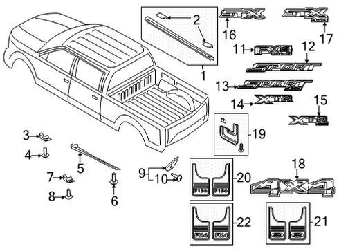 2021 Ford F-150 Exterior Trim - Pick Up Box Diagram 4 - Thumbnail