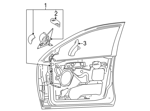 2003 Ford Focus Mirror Assembly - Rear View Outer Diagram for 6S4Z-17682-AA