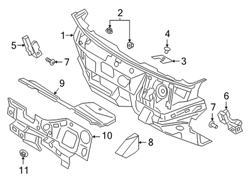 2023 Ford Bronco Sport Heat & Sound Insulators Diagram