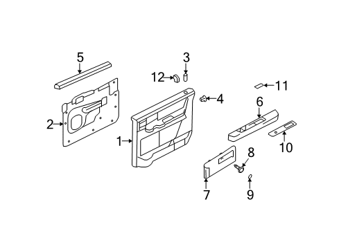 2012 Ford Expedition Trim Assembly - Front Door Diagram for 7L1Z-7827407-AB