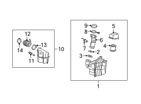 2004 Ford Focus Tube - Air Cleaner Intake Diagram for 3S4Z-9C675-AA