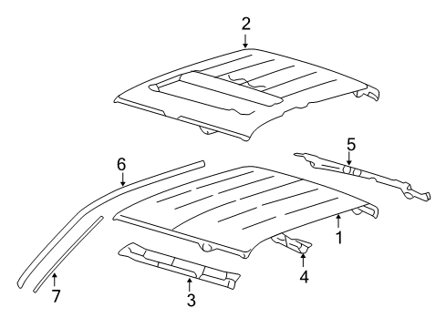 2006 Ford F-150 Panel Assembly - Roof Diagram for 6L3Z-1650202-A