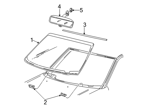 2002 Ford F-150 Windshield Glass Diagram