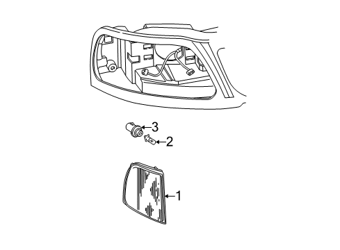 1997 Ford F-250 Parking Light - Without Bulb Diagram for F65Z-13200-AD