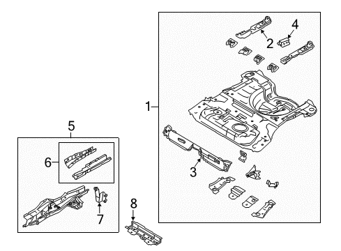 2015 Ford Fiesta Pan Assembly - Floor Diagram for D2BZ-5811215-A