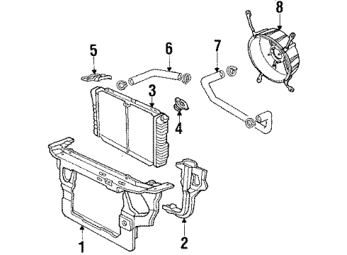 1984 Ford Mustang Radiator & Components, Cooling Fan Diagram