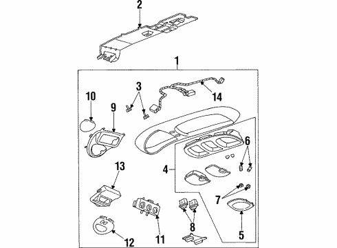 1998 Lincoln Navigator A/C & Heater Control Units Diagram