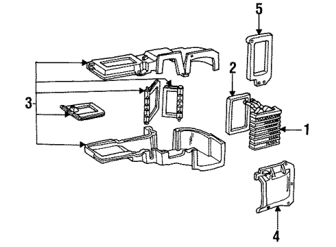 1996 Ford Bronco Heater Core & Control Valve Diagram