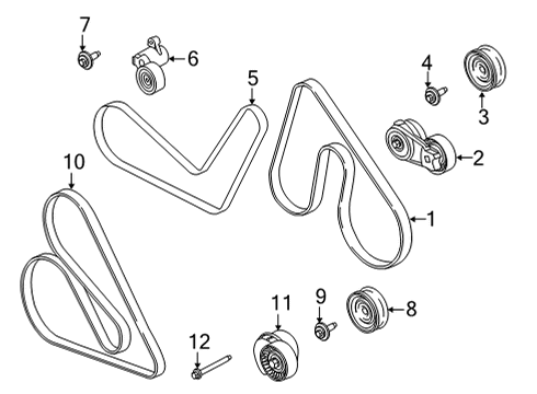 2022 Ford F-150 V-BELT Diagram for ML3Z-8620-G