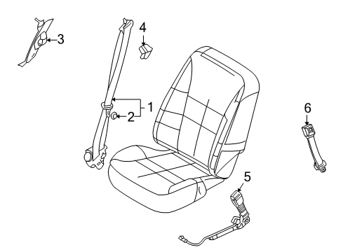 2007 Lincoln MKX Front Seat Belts Diagram