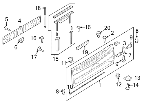 2023 Ford F-150 Tail Gate - Body & Hardware Diagram 3 - Thumbnail