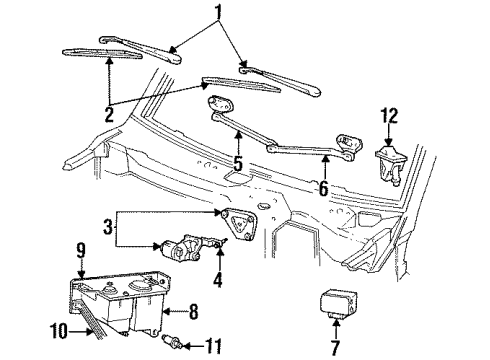 1996 Ford Bronco Wiper & Washer Components Diagram