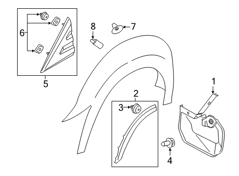 2021 Ford Transit-250 Exterior Trim - Fender Diagram