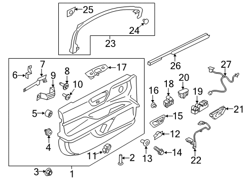 2018 Lincoln Continental Trim Assembly - Front Door Diagram for GD9Z-5423943-BQ