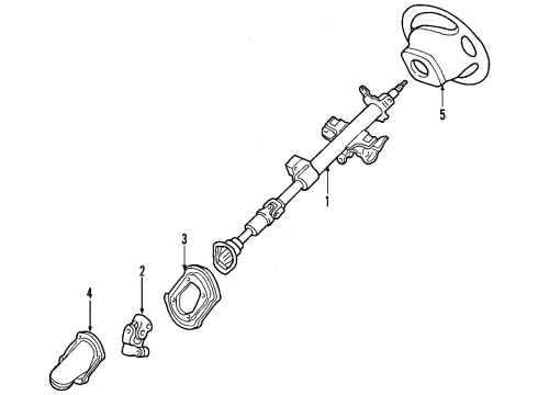 2007 Mercury Mariner Steering Column & Wheel, Steering Gear & Linkage Diagram 1 - Thumbnail