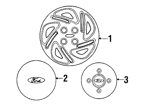 2001 Ford Escort Wheel Covers & Trim Diagram