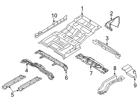 2013 Ford Expedition Extension - Rear Floor Pan - Side Diagram for 2L1Z-78112W37-BA