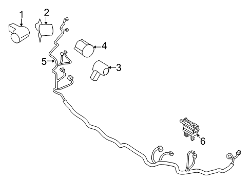 2014 Ford Escape Electrical Components - Front Bumper Diagram