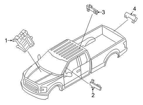 2017 Ford F-250 Super Duty Keyless Entry Components Diagram