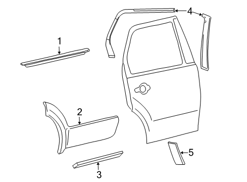 2007 Ford Freestyle Weatherstrip - Door Glass Channel Diagram for 6F9Z-7425596-AA