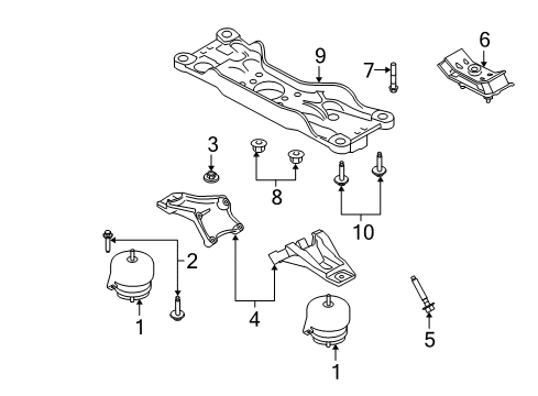 2009 Ford Mustang Engine & Trans Mounting Diagram 3 - Thumbnail