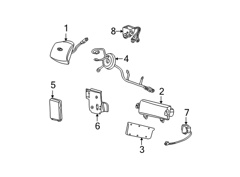 2001 Ford F-250 Super Duty Air Bag Components Diagram