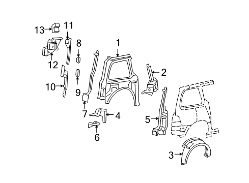 2005 Ford Freestar Shield Diagram for XF2Z-1631307-AA