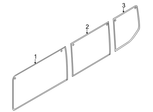 2016 Ford Transit-150 Quarter Window Glass Diagram for BK3Z-6129711-AK