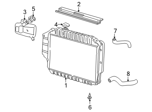 2002 Ford E-350 Super Duty Radiator & Components Diagram