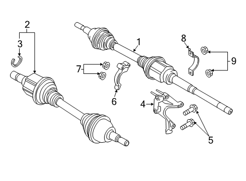 2017 Lincoln MKX Drive Axles - Front Diagram