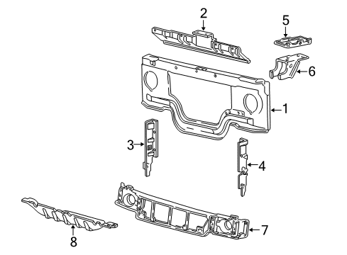 2002 Ford E-250 Econoline Radiator Support Diagram 1 - Thumbnail