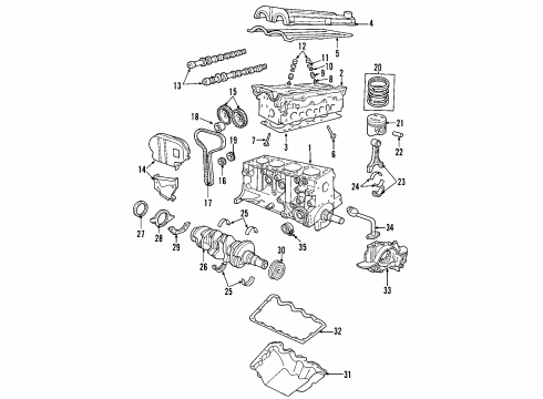 2001 Ford Escape Sensor - Crankshaft Position Diagram for 5L8Z-6C315-AA