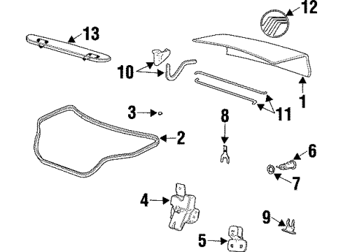 1999 Mercury Sable Cylinder Assembly - Lock Diagram for F8DZ-5443262-EB