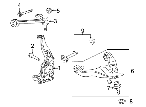 2012 Lincoln Navigator Front Suspension, Control Arm Diagram 1 - Thumbnail